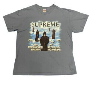 SUPREME LEVITATION TEE (FW19) – MEDIUM – SLATE BLUE / GREY – WORN